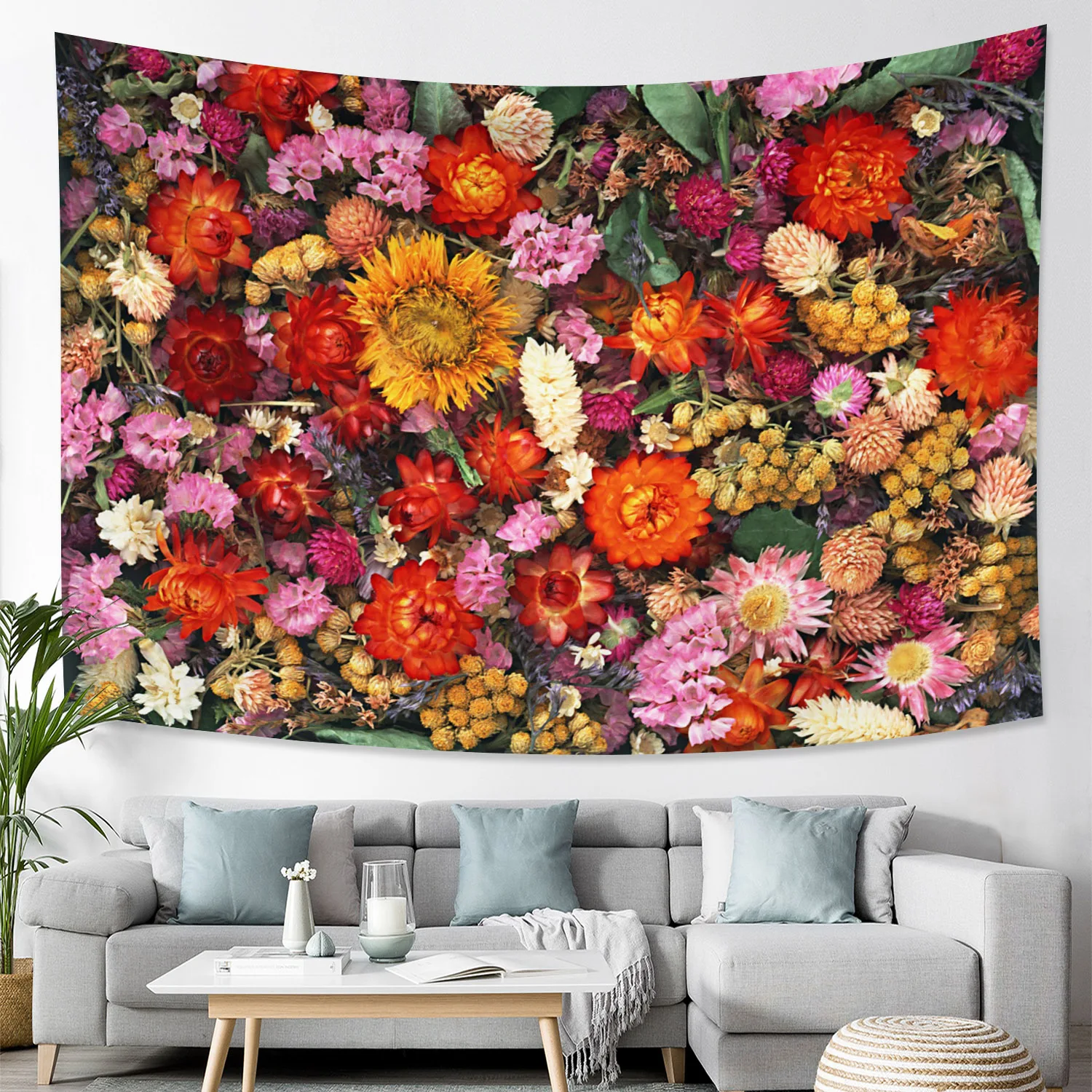 Beautiful Rose Tapestry Wall Hanging Romantic Fresh Daisy Ins Style  Wedding Party Backdrop 