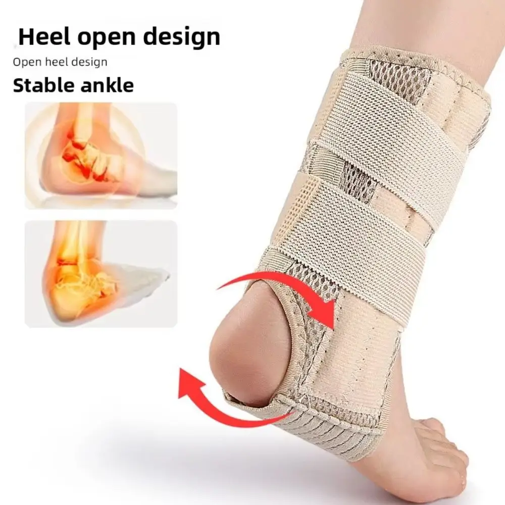 Spring Bar/Aluminum Plate Sports Ankle Support Double-sided Support Elastic Adjustable Compression Ankle Sleeve Mesh Breathable