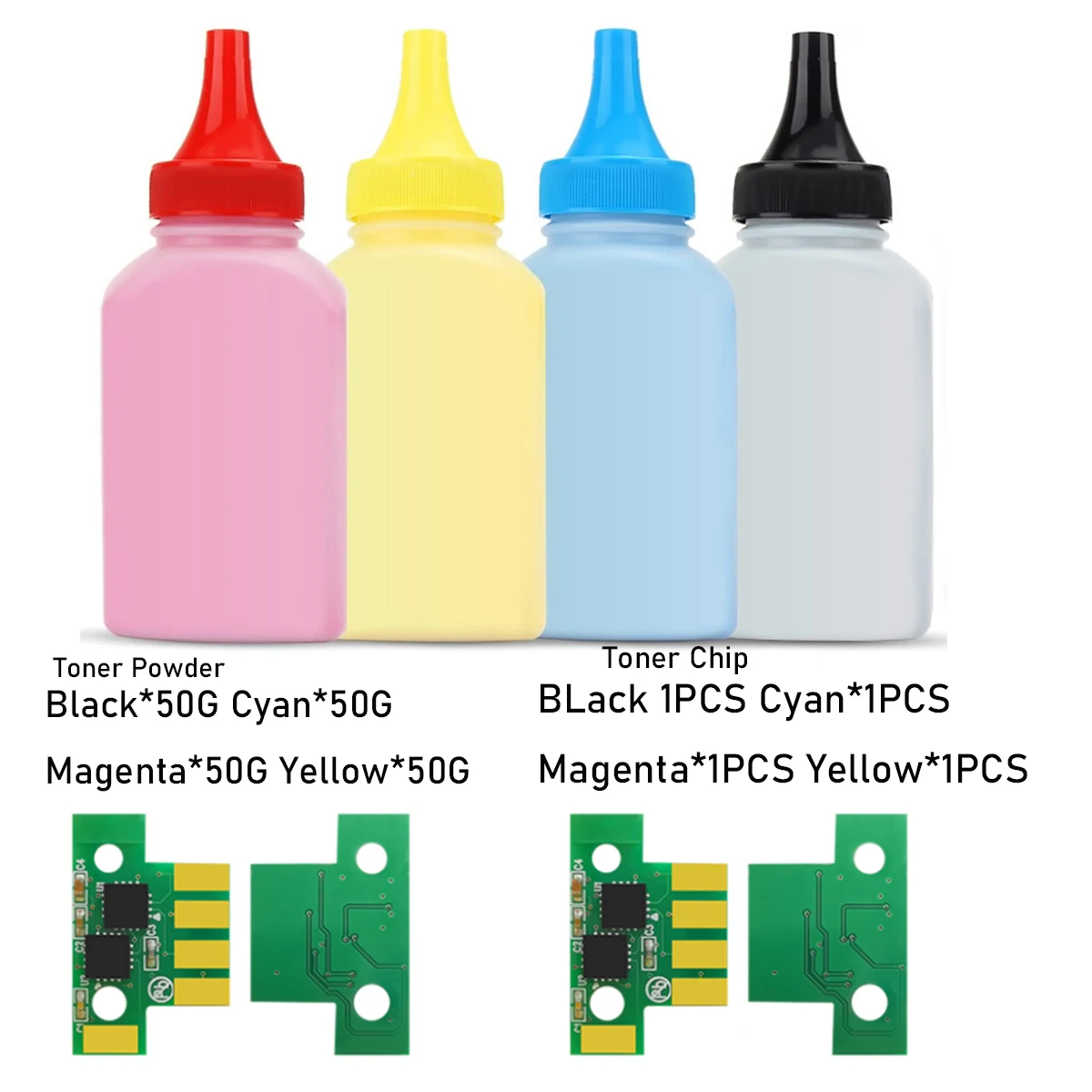 Imagem -02 - Chip de pó de Toner Colorido 50 g Peça Compatível com Impressora Lexmark Cs310 Cs410 Cs510 Cx310 Cx410 Cx510 Cx310n Cx310dn Cs310n