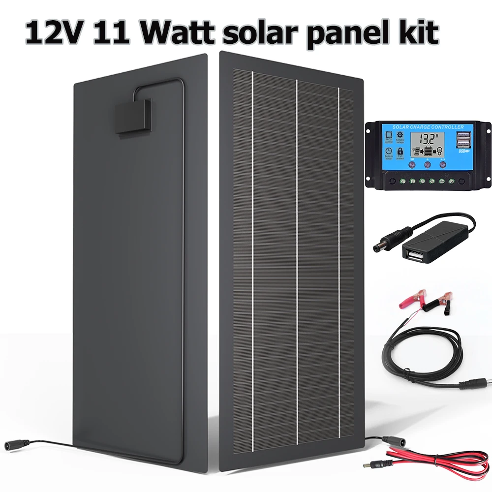 

11W Solar Panel 12V Solar Cell With 10A Controller Solar Charge for Phone RV MP3 PAD Outdoor car battery charger Supply