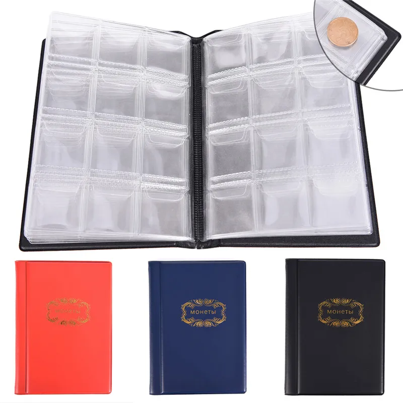 60/120 Pockets Coins Album Collection Book Mini Penny Coin Storage Album Book Collecting Coin Holders for Collector Gifts