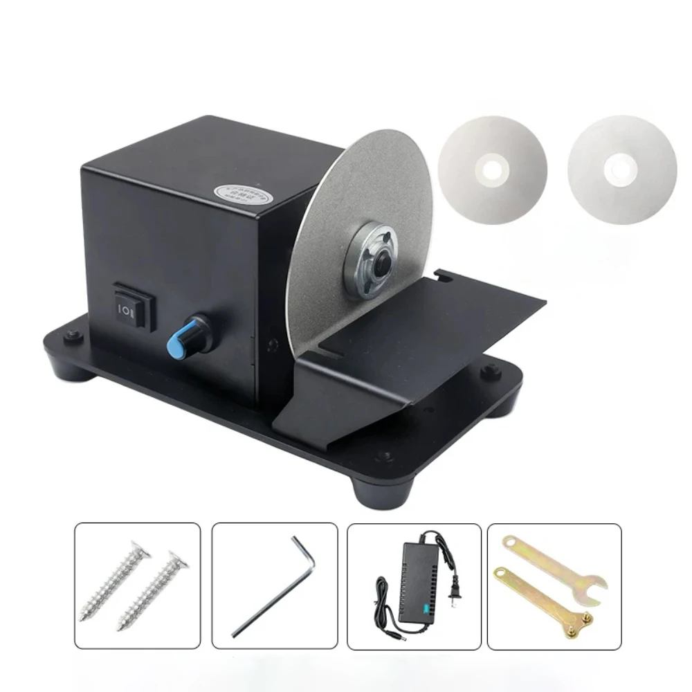 Mini Electric Grinding Machine Set, Bench Top Stone Polishing Tool, 0–8000 RPM Variable Speed Forward/Reverse