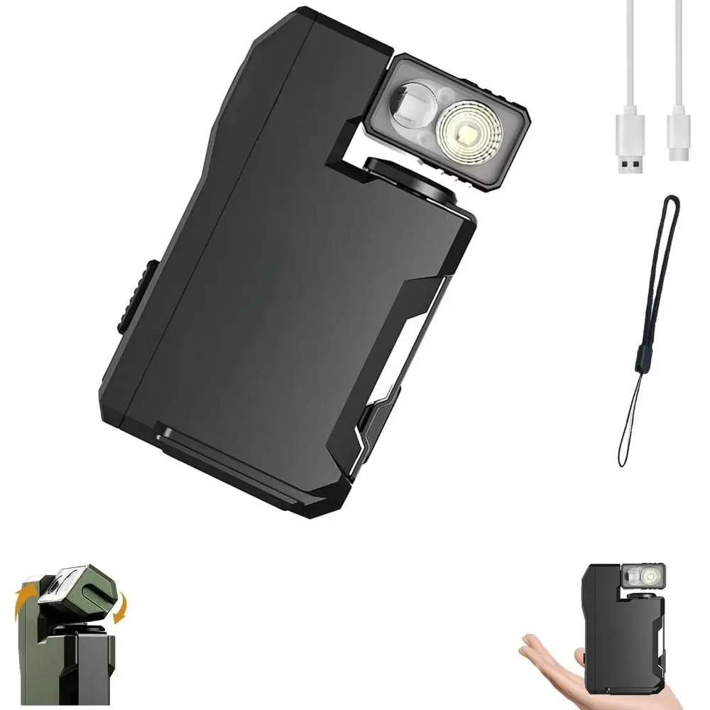 G5 Rechargeable Keychain Flashlights Ultra Bright with 180° Rotation & Dual Light Work Light Magnetic Camping Lantern