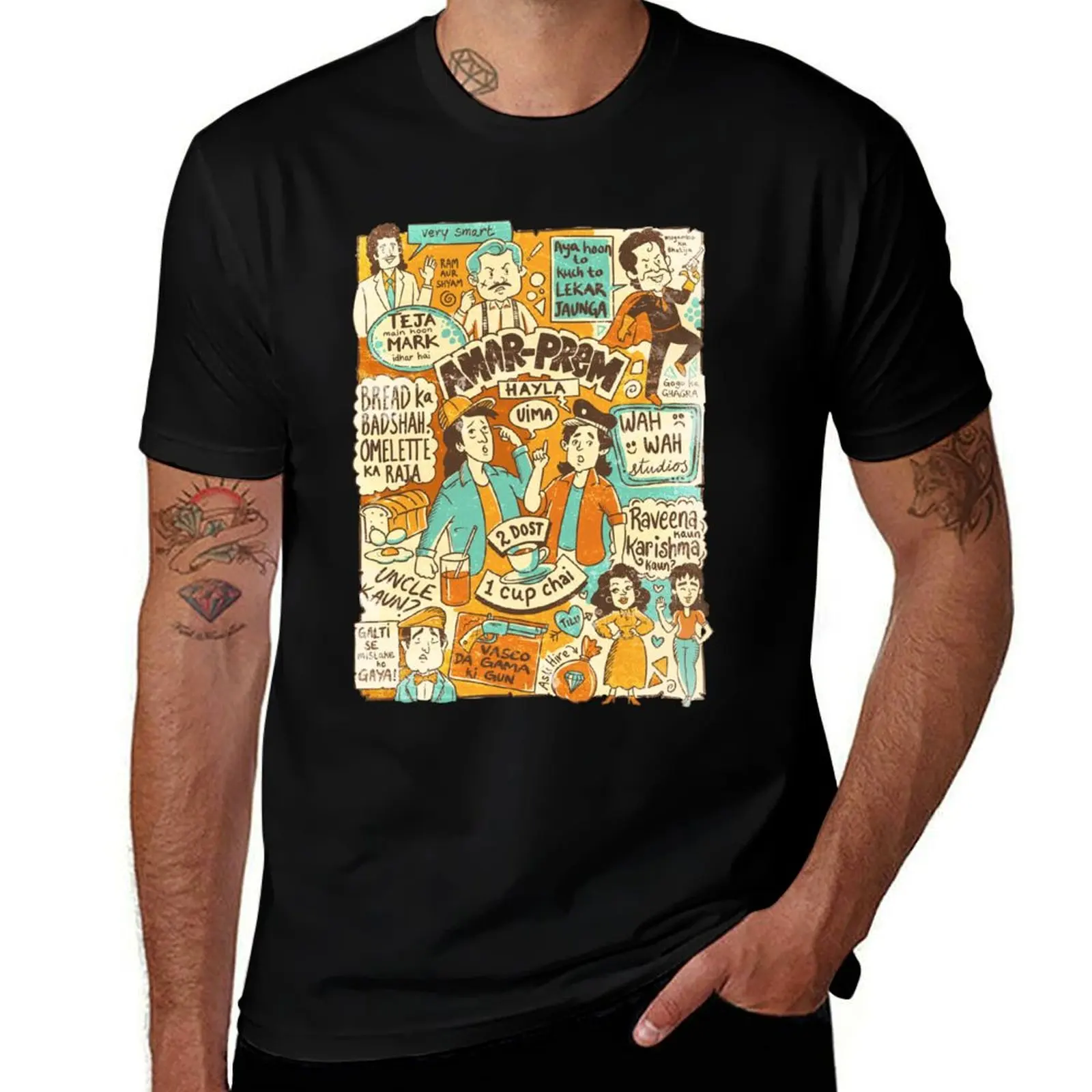 Andaz Apna Apna Mashup (Retro) T-Shirt Daily Wear Plain Short Sleeve Shirt