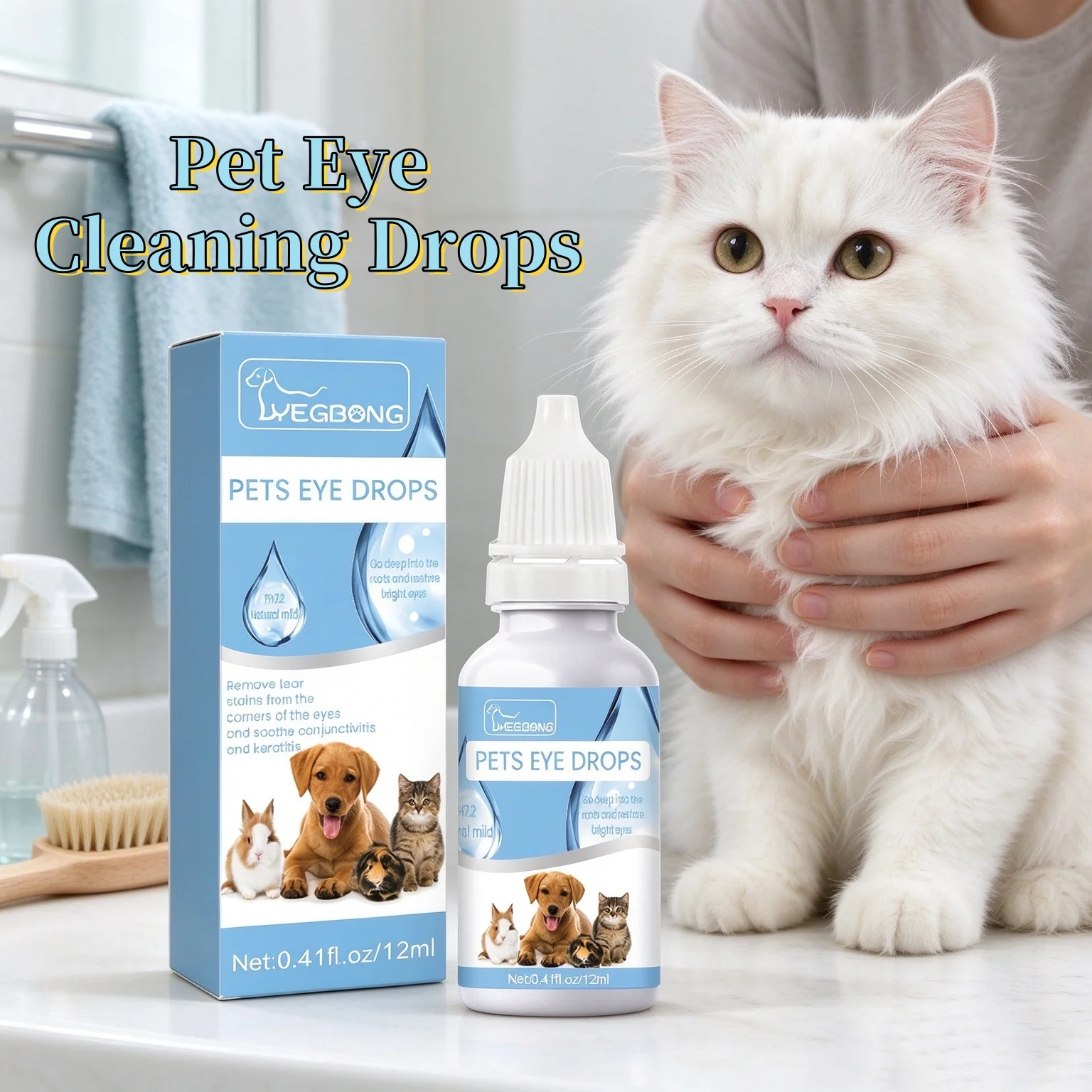 Pet Universal Eye Treatment Drops For Dog Cat Reduce Dry Redness Tear Stain Remover Pet Cleaning Products Effective Pet Eye Drop