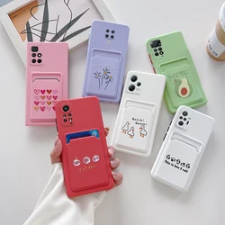 Cartoon Card Slot Holder Phone Case For Xiaomi Redmi Note 12 11 10 Pro 9s 11s 10s Note 9 8 Pro 8T 7 Redmi 9 9C 9A 9T 10C Cover