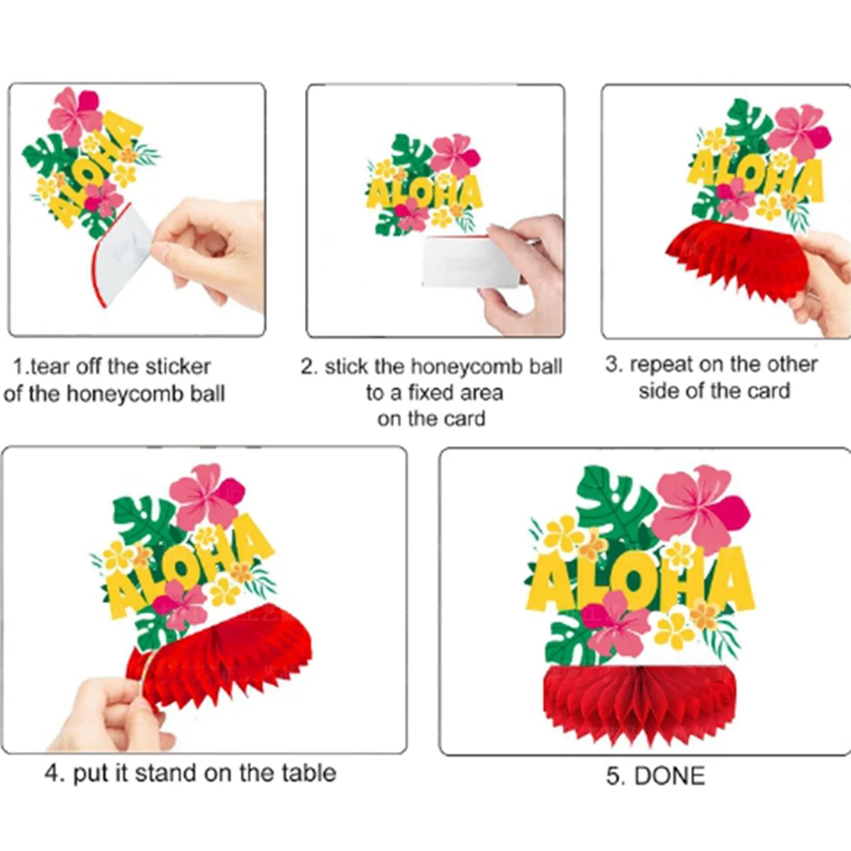 

8pcs Luau Gathering Decorations Honeycomb Centerpieces, Hawaiian Gathering Decorations Luau Centerpieces for TableJAS