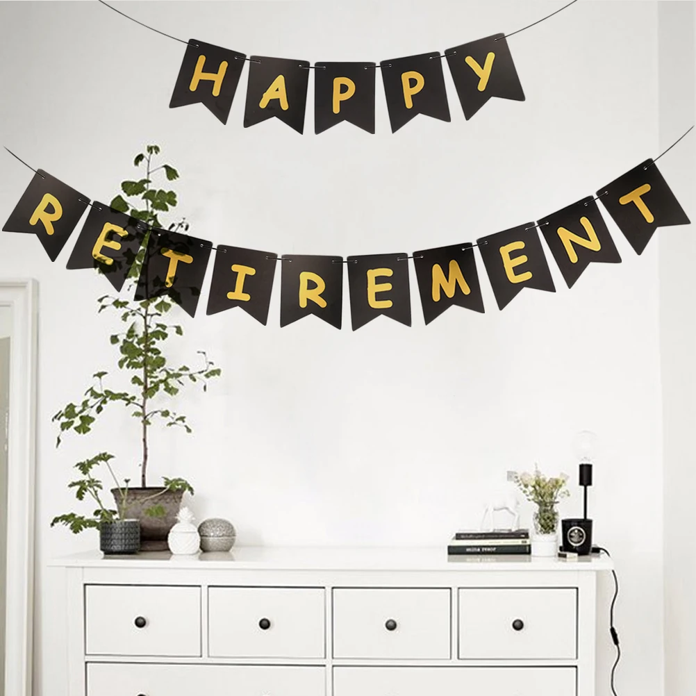

retirement banner flags decorations favors