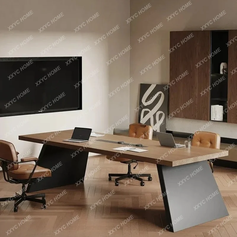 XXSolid wood training table and chair combination conference office small conference table