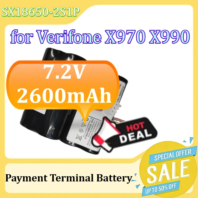 

SX18650-2S1P Payment Terminal Battery for Verifone X970 X990 3 LINES 7.2V 2600mAh