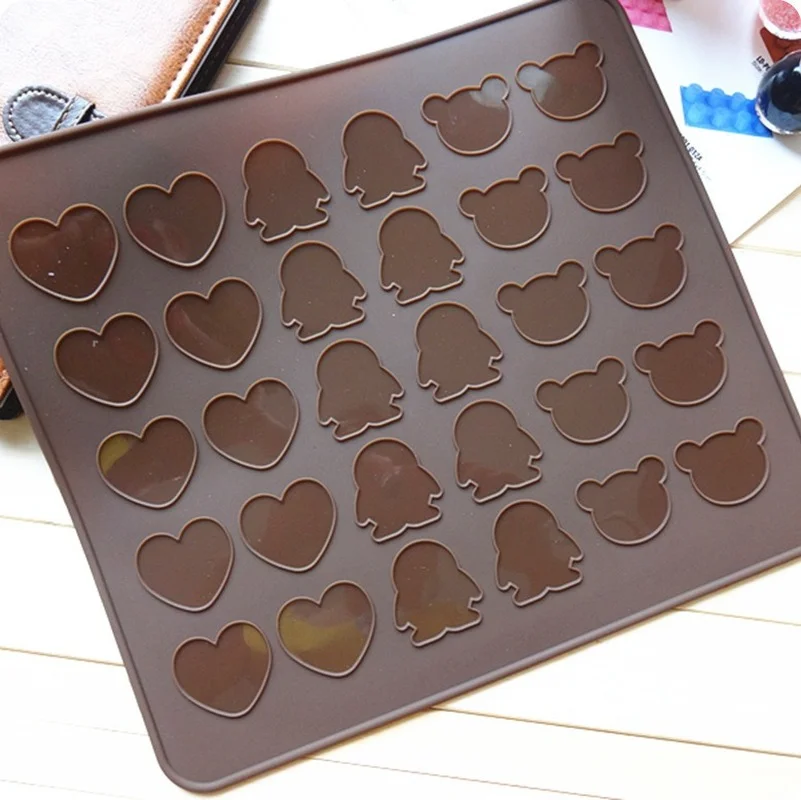 Silicone DIY Macaron Mold 30/48 Cavity Baking Mat Silicone Macaron Pastry Oven Baking Mould Sheet Mat Macaroon Sheet Bakeware