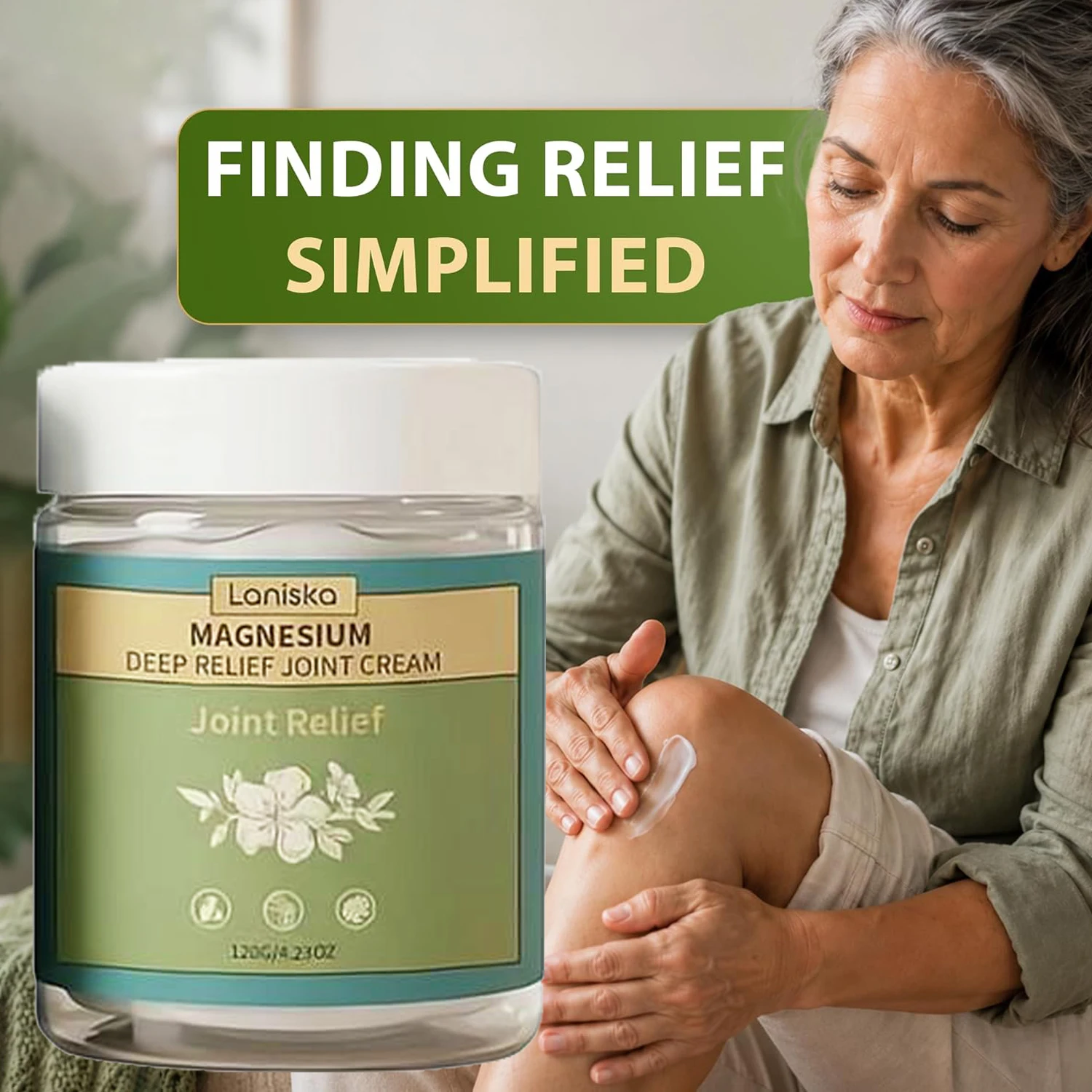 Total Relief Magnesium Soothing Cream Natural Joint Soothing Moisturizer Daily Nourishment for Hands Feet Knees Neck Back