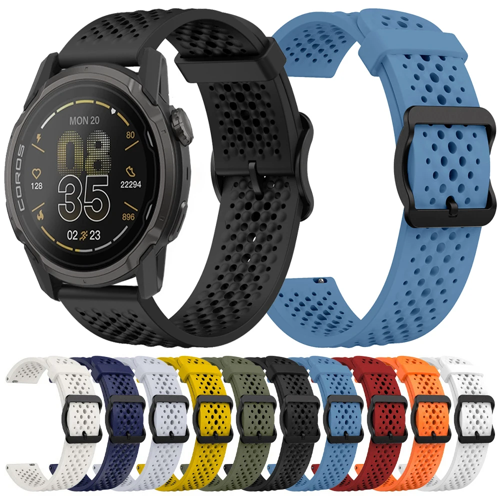 22 mm atmungsaktives Silikonarmband für COROS APEX 4 42 mm/APEX 2 Pro/PACE 3/APEX 46 mm Bandarmband für SUUNTO RACE RUN S Armbänder