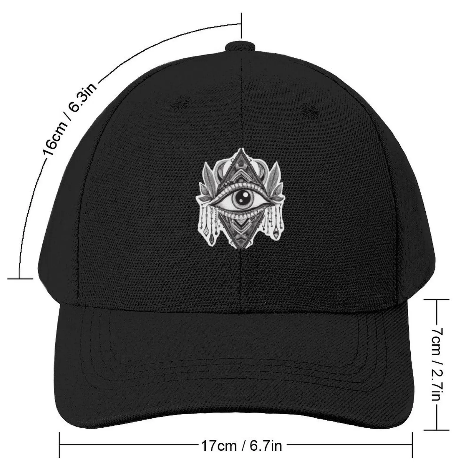 Third eye Wisdom Vision Aesthetic Drawing Indian Cultural Artwork unique Eyeball Baseball Cap Kids Hat Caps Male Women's