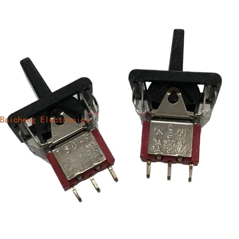10PCS R8016 toggle switch 3-pin 3-speed boat shaped rocker T80-R alarm knob rocker arm 5A125V