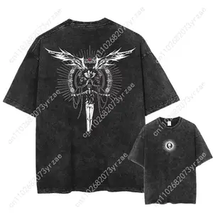 DEATH NOTE Retro Wash Tshirt Man Woman High Quality Vintage T Shirt Cotton Short Sleeves Fashion T-shirt Soft Breathable Tops