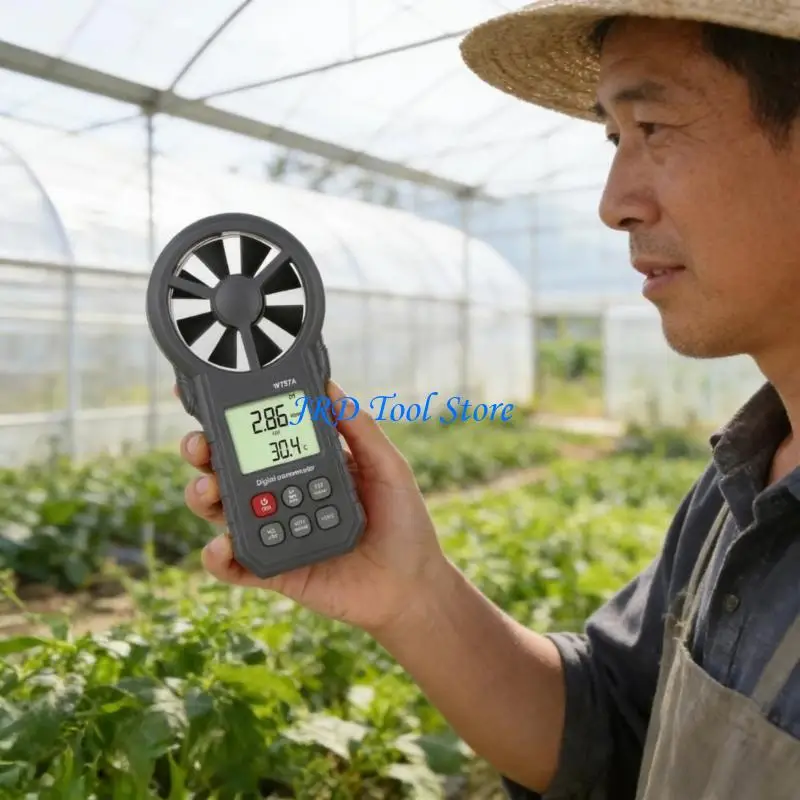 A2UD Handheld Wind Gauge Handheld Digital Anemometer for Wind Speeds and Temperature Monitoring Extended Use in Remote Areas