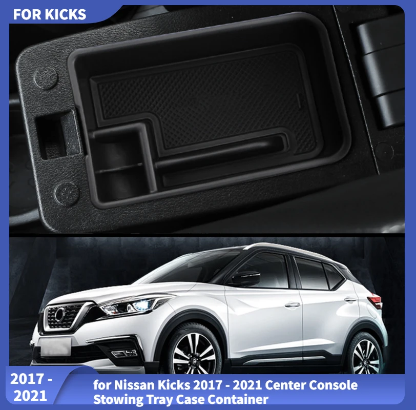 ABS Silicone Material for 2017-2023 Nissan KICKS P15 Car Accessories Styling Central Armrest Box Storage Arrangement