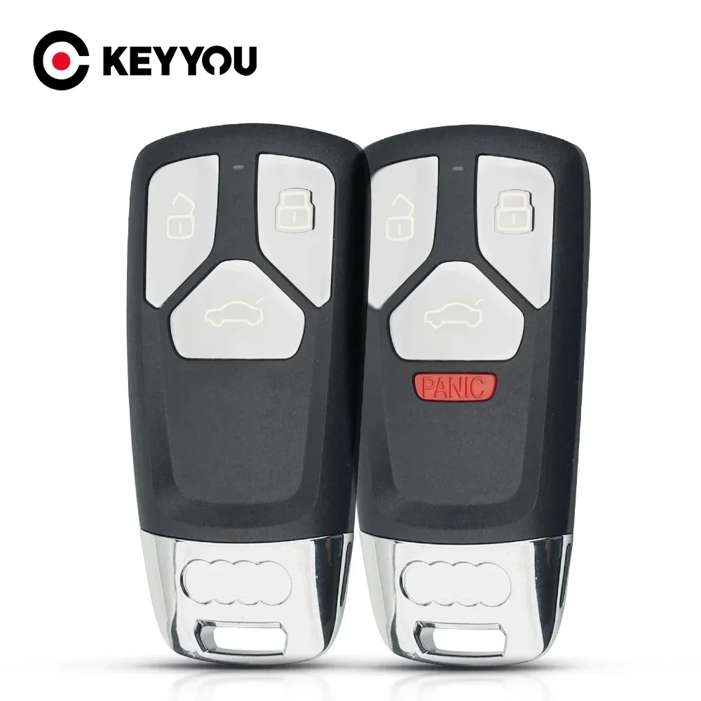 KEYYOU 1PCS NEW 3/4 Buttons Car Key Case for Audi A4 B9 A5 A6 8S 8W Q5 Q7 4M S5 S7 TT Car Remote Key Shell Auto Key Case