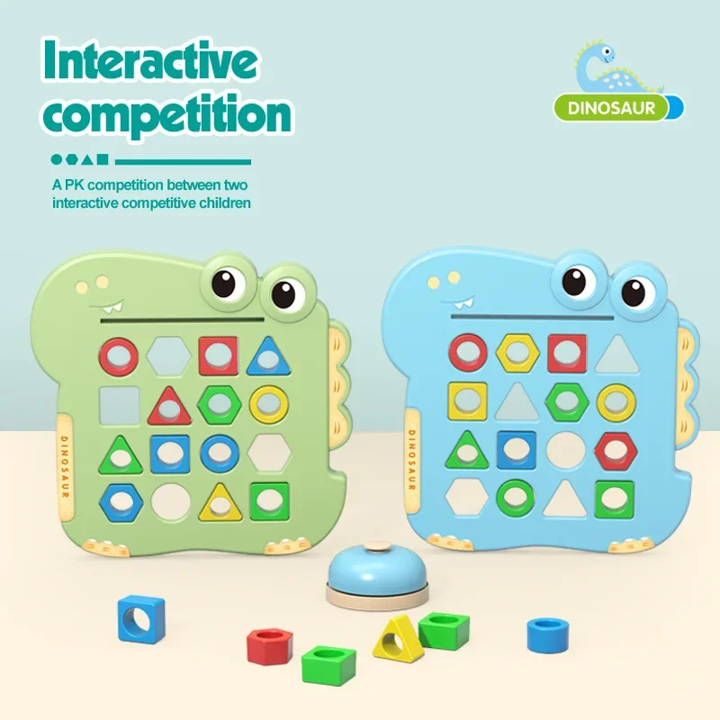 Dinosaur Pairs, Geometric Shapes, Matching Puzzle Toys, Enlightenment Thinking Training, Parent-child Interactive Board Game