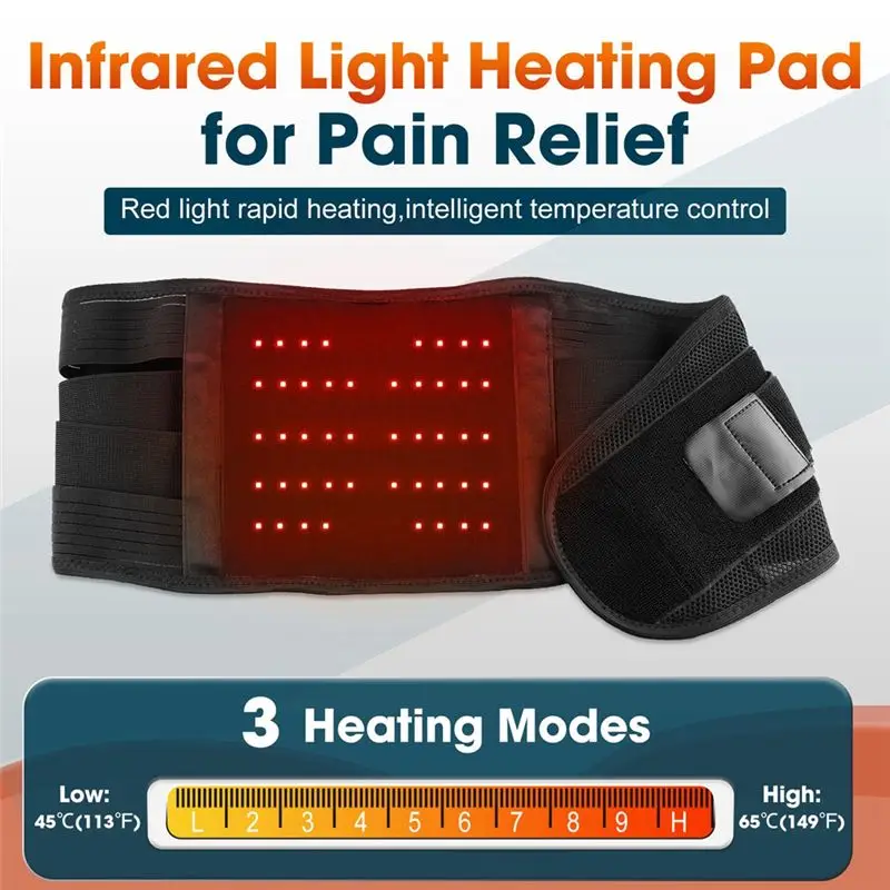 -November Wireless LED Red Light Elastic Waist Support Belt Wireless Therapy Device Timed Heating Treatment Waist Support
