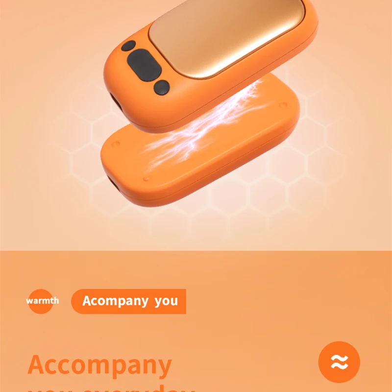 Magnetic Hand Warmer Rechargeable - 4 Colors (Orange/Pink/White/Black) Fast Heating 2-in-1 Pocket Heater for Winter Outdoor