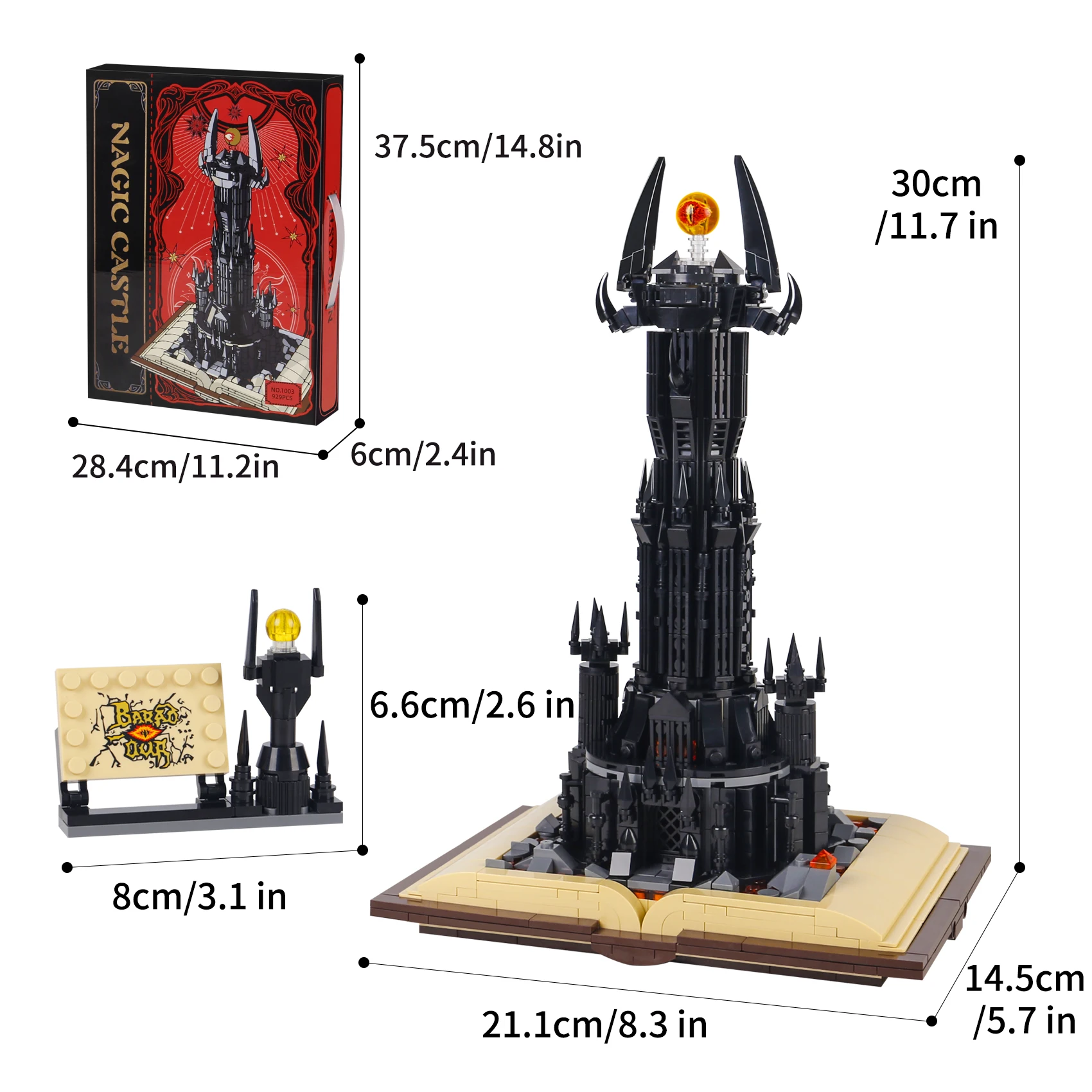 900 + Pcs Creatieve Sauron Kasteel Bouwstenen Donkere Toren Magische Boek Architectuur Assembleren Bakstenen Speelgoed Cadeau Voor Kinderen Kinderen