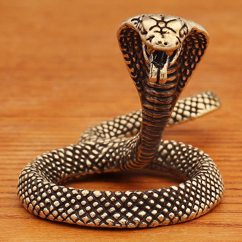 Brass Twelve Zodiac Snake Tea Table Tea Ornaments Small Ornaments Desktop Simulation Glasses Snake King Fish Tank Landscape Hand