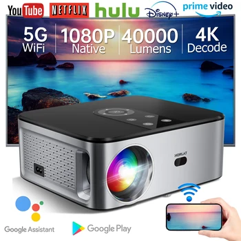 HORLAT 2000Ansi Lumens 4K LED Google TV Projector Android 14 Full HD 1080P Video Auto Focus Keystone 5G WiFi Portable Proyector