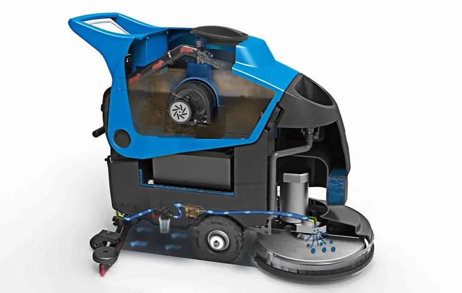 Fabrycznie nowa, wysokiej jakości automatyczna myjka podłogowa GT55 z akumulatorem, do użytku komercyjnego.