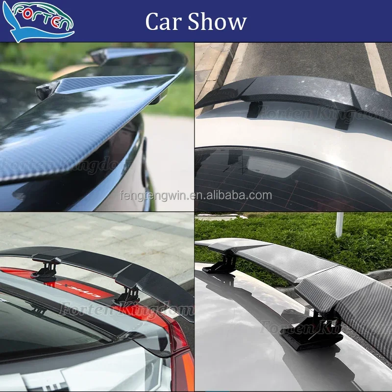 Spoilers de carro elétrico universal fibra carbono spoiler traseiro para honda civic sedan tronco traseiro do carro cauda boot spoiler asa