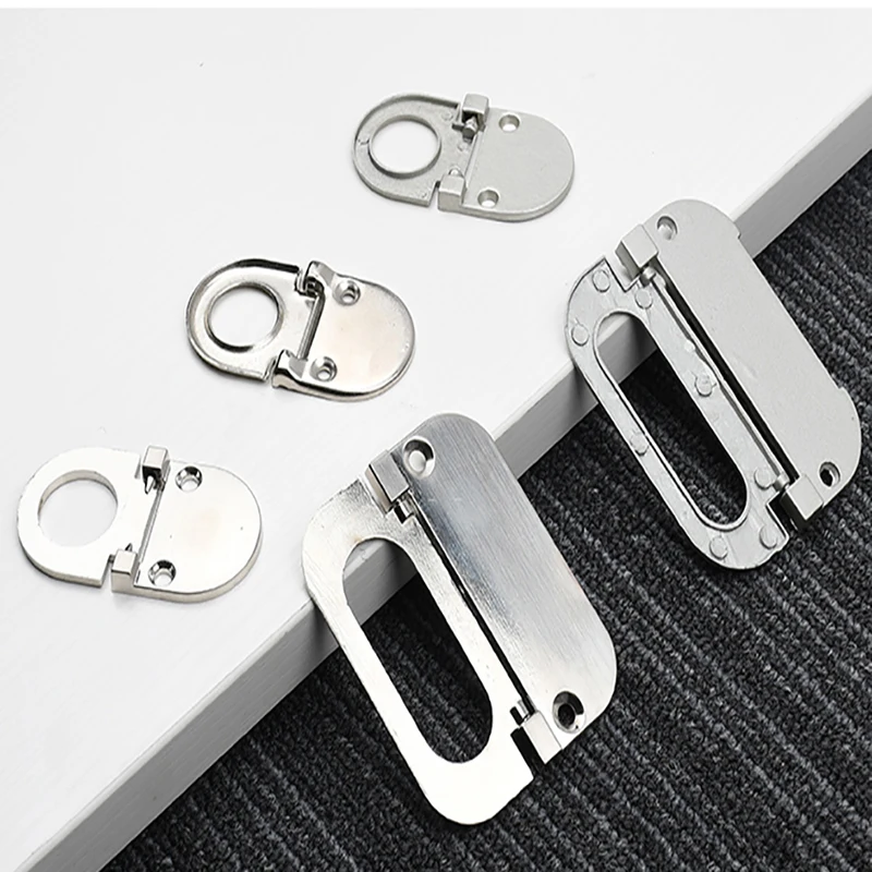 

1PCS Zinc Alloy Concealed Handle No Slotting Drawer Flip Plate Buckle Invisible Silver Cabinet Door Pull Ring Hardware