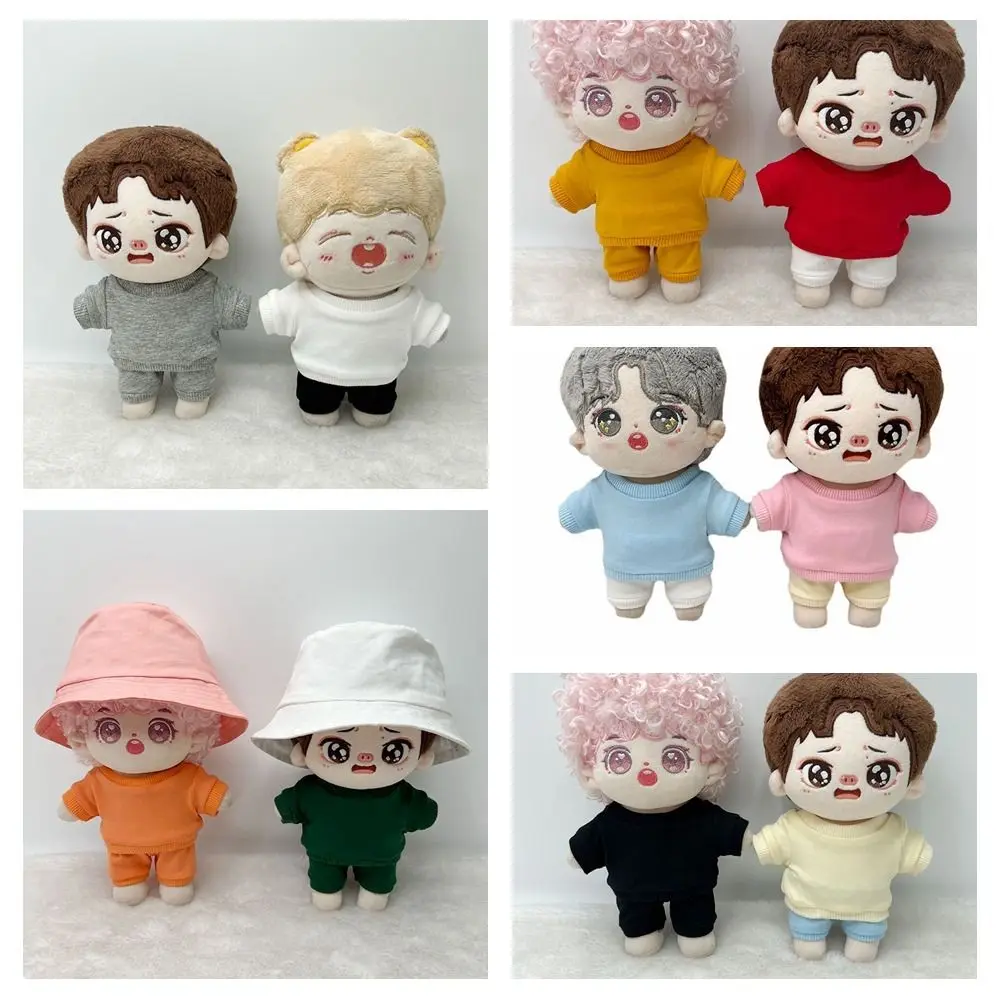 Cotton 20cm Doll Clothes Shirt Solid Color Sweater Pants No Attributes Doll Clothes High Quality Fashion Style 20cm Baby T-shirt