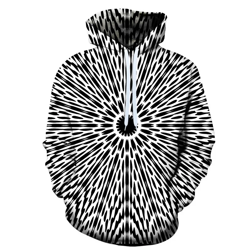 2023 New Men Fashion Clothing 3D Swirl Geometry Graphic Hoodies Women Spring Autumn Oversized Hooded Sweatshirts Coat Tops