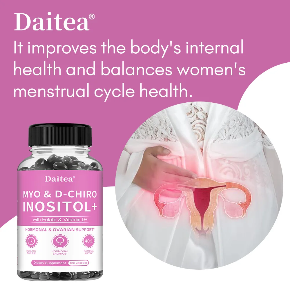 이노시톨과 D-키로-이노시톨은 엽산과 함께, 면역 체계를 개선하고, 난소 건강을 지원하며, 여성의 전반적인 건강을 지원합니다.