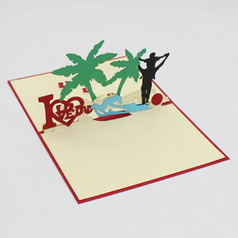

3D Stereoscopic Gift Creative Paper Greeting Cards Handmade Eco-Friendly For Father'S Day Festival Wish Blessing Unique Design