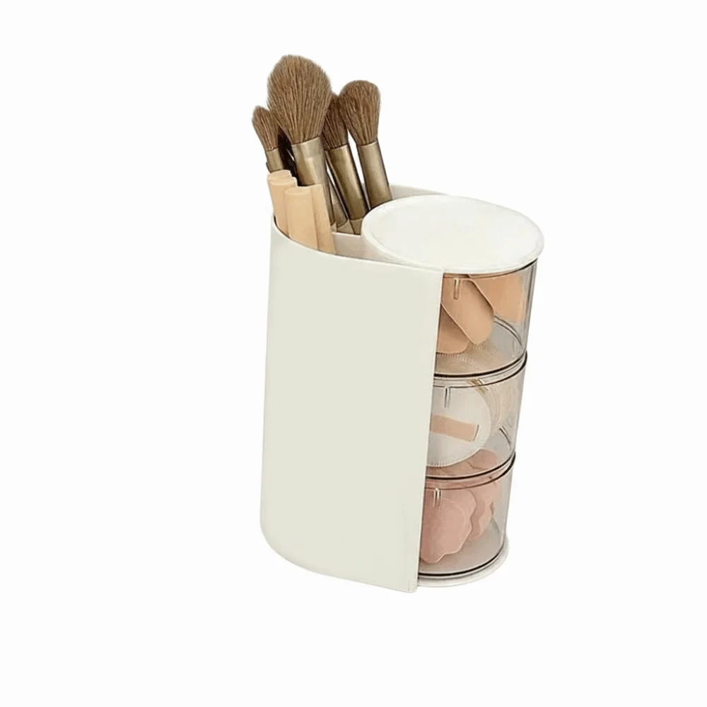 Hot 3-Layer Makeup Brush Holder Rotatable Space-Saving Vanity Clear Acrylic Storage Hair Accessories Organizer for Girls
