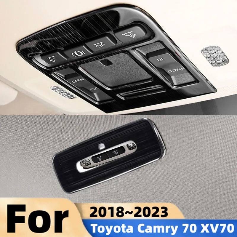 

For Toyota Camry 70 XV70 2018~2023 Hybrid Car Front Rear Dome Reading Light Frame Kit Headlight Trim Panels Interior Accessories