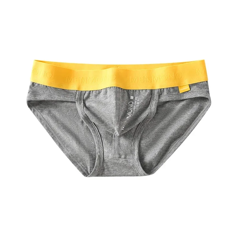 Contrasting Color Cotton Bulge Brief for Men Sexy U Convex Pouch Underwear Breathable Cozy Sports Panties Male Daily Wear Shorts
