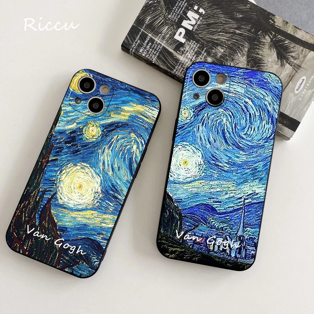 Van Gogh Starry Sky Art Phone Case FOR IPhone 15 14 FOR IPhone 13 11 12 Pro 8 7 Plus X 14 Pro MAX XR XS MAX 6s sunflower Covers