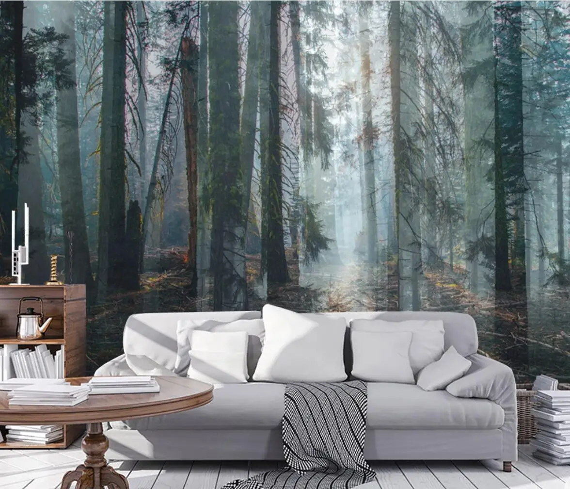 beibehang custom natural scenery forest Mural Wallpapers for Living Room Backdrop papel de parede Covering wallpaper Home Decor