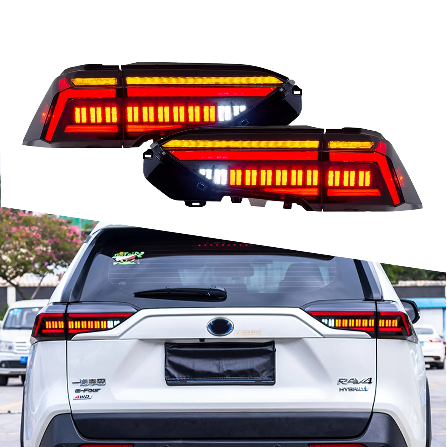 

Led Taillights For Toyota Rav4 Rav-4 2018 - 2022 Year Rear Lamps With Dynamic Animation Car Rear Lamp Automobile Lamp Assembly