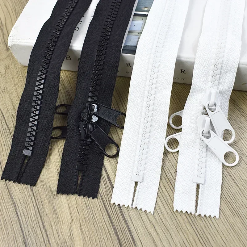 Meetee 1/2/3/4/5/6Meters 10# Double Sliders Resin Zipper for Tent Close-End Zips Outdoor Long Large Zippers Clothing Sewing Zip