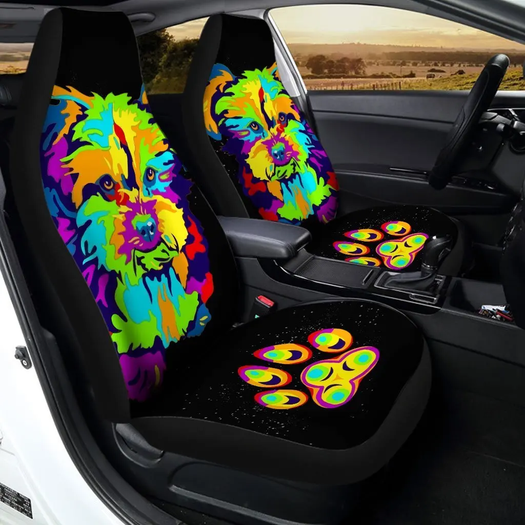 

Yorkshire Terrier Car Seat Covers Custom Car Interior Accessories,Pack of 2 Universal Front Seat Protective Cover