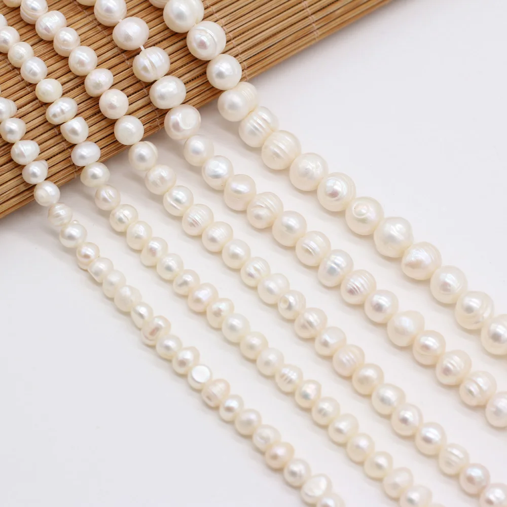 

1string 100% Pearl Natural Freshwater Pearl Nearround Loose Beads Charms for DIY Women Men Necklace Jewelry Making Accessories