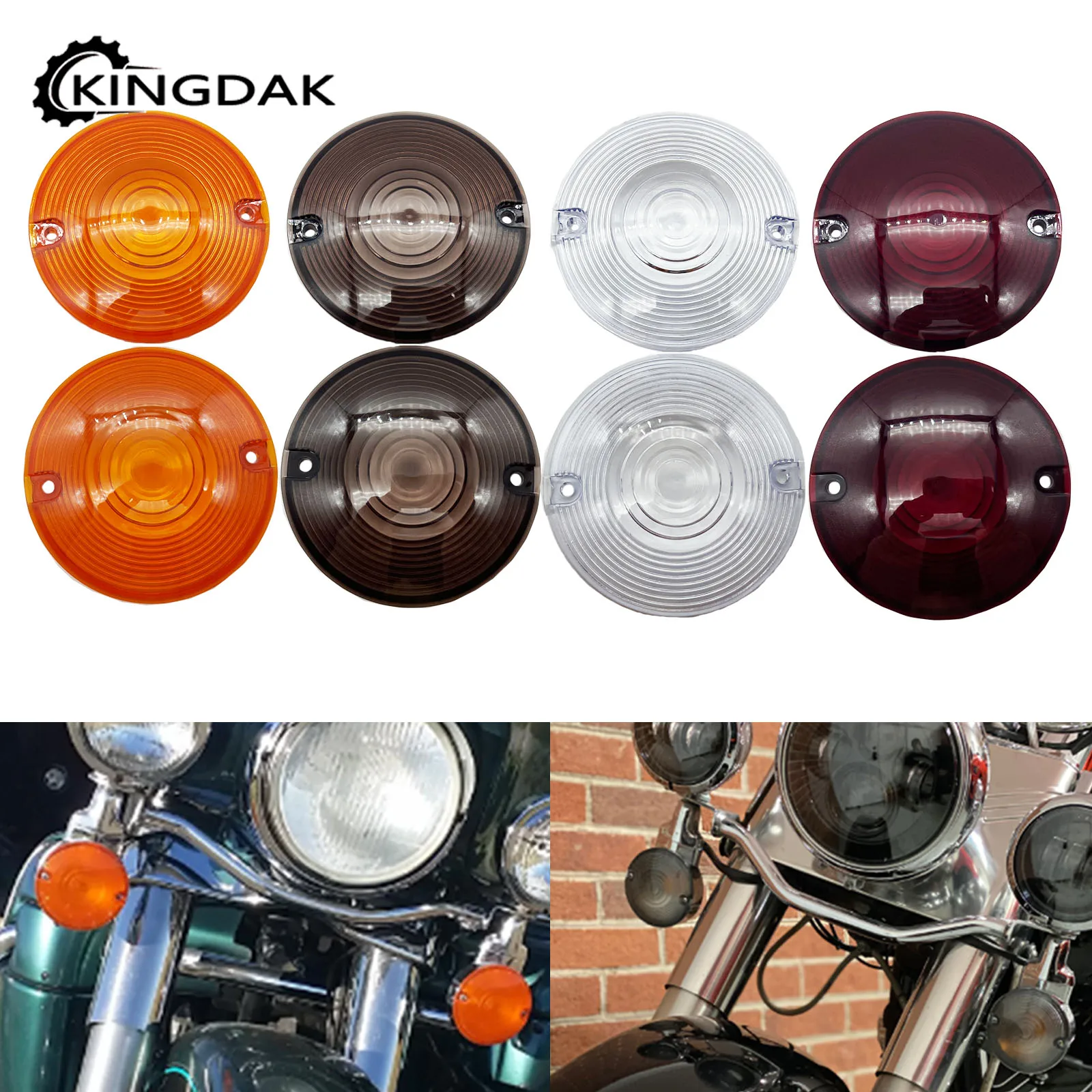 3 1/4 Inch Flat LED Turn Signal Lens Cover Fit For Harley Electra Glides Road King Touring Road Glide Softail Sportster Dyna