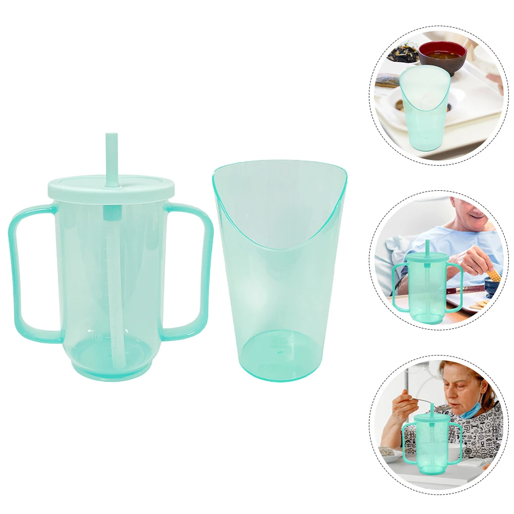 

2pcs Convalescent Feeding Elderly Disabled Patient Maternity Spill Proof Choking Prevention Drinking Cup For Bedridden