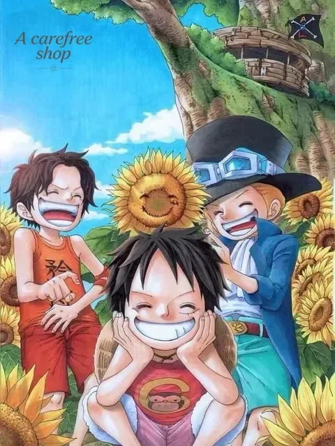 New Japan Anime One Piece Luffy Canvas Wall Art Print, Pirate Crew Character Poster Unframed Painting for Bedroom Dorm Bar Ho