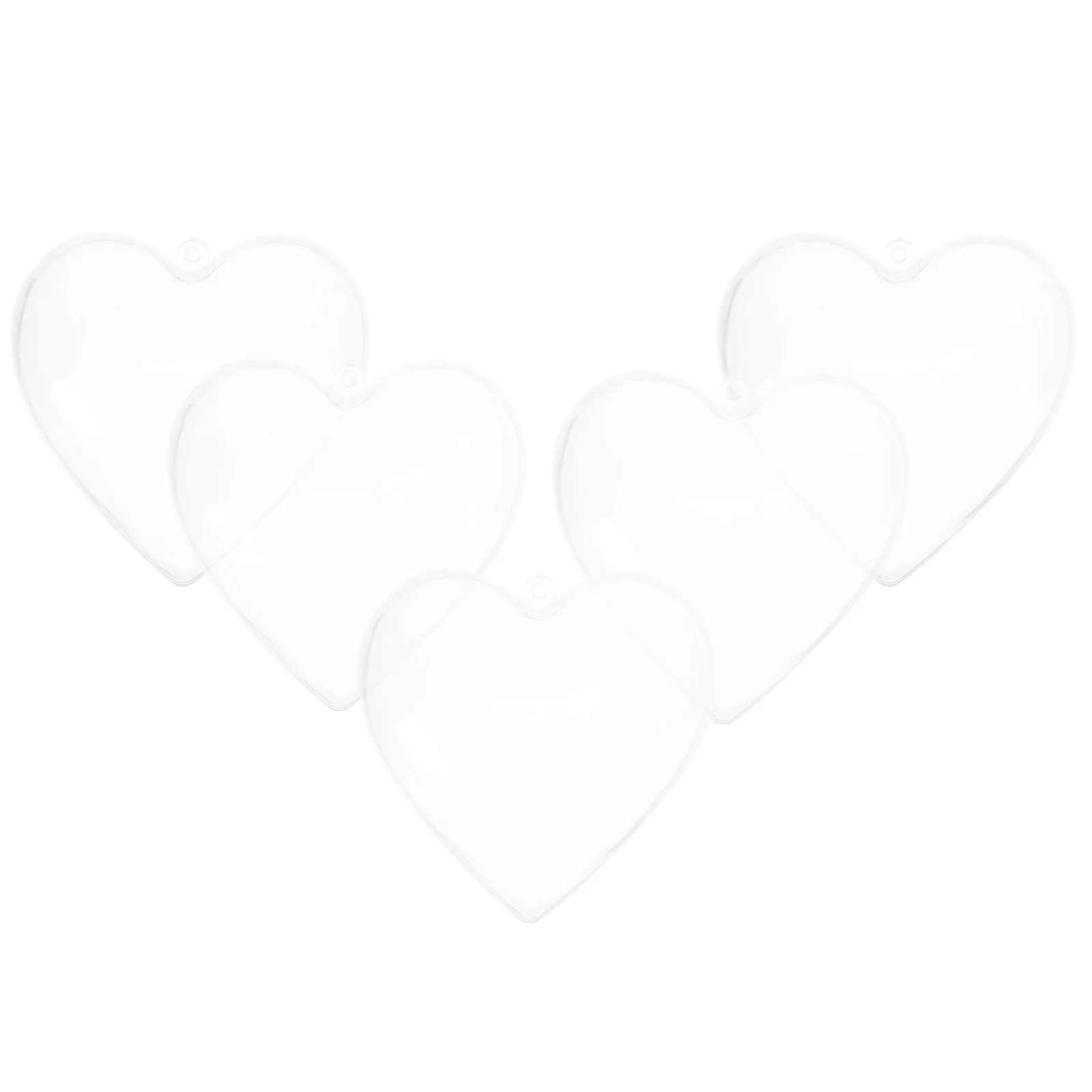 

5Pcs Clear Heart Shaped Fillable Balls Candy Boxes Wedding Xmas Decor Hanging Ornaments Party Supplies Transparent Plastic