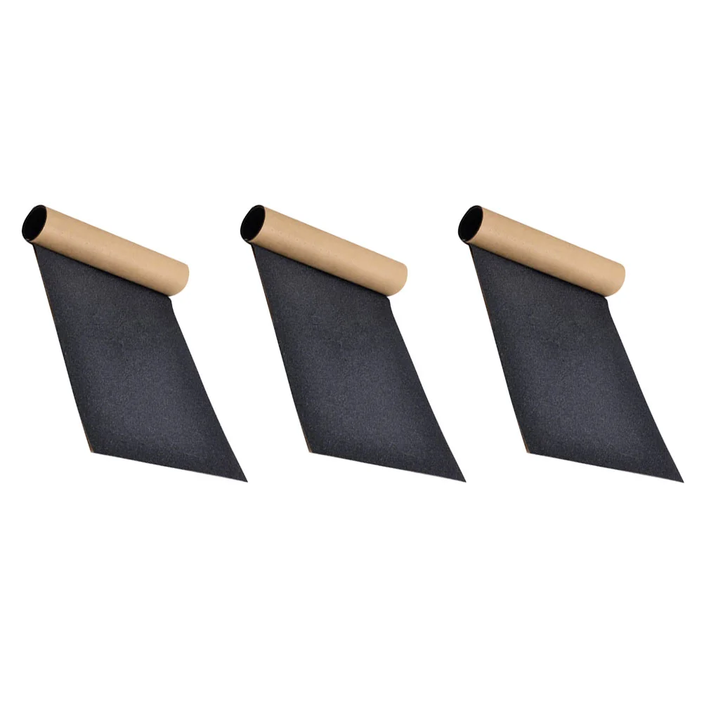 3 Pcs Skateboard Sandpaper Replaceable Grip Tape Major Component Professional Part Corundum DIY Accessory